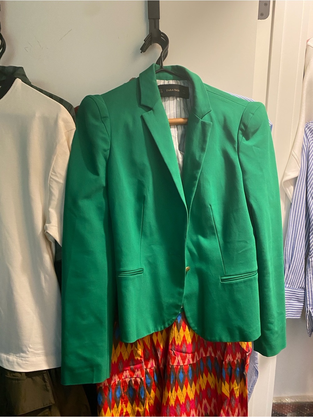 Zara Bright Green Single-Button Women's Blazer